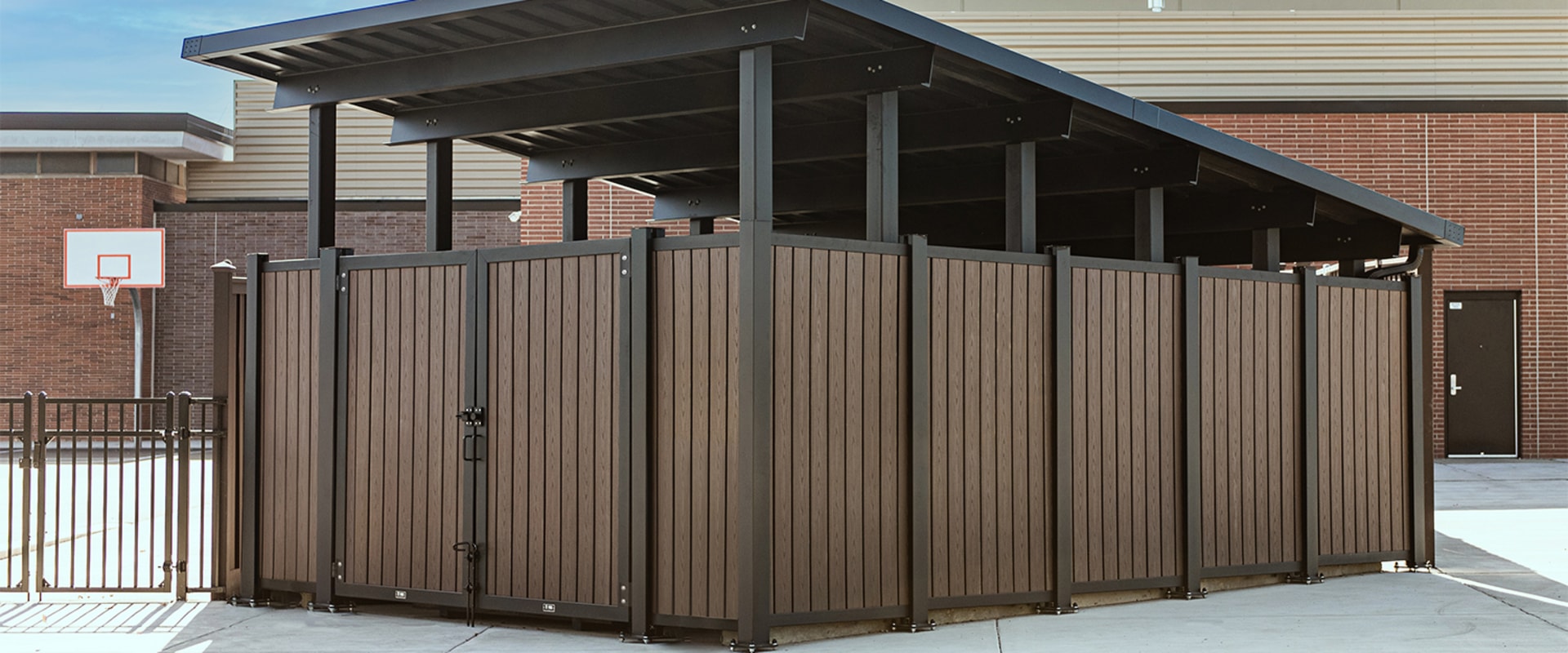 What size is a dumpster enclosure?